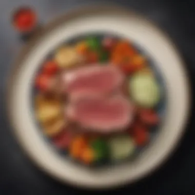 Savoring Nutrition: A Balanced Approach to Meals A colorful plate showcasing a balanced dish of meat and vegetables