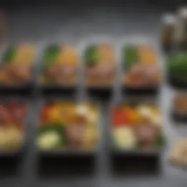 Weekly Meal Prep for Low-Carb Living A week’s worth of low-carb meal prep displayed in containers