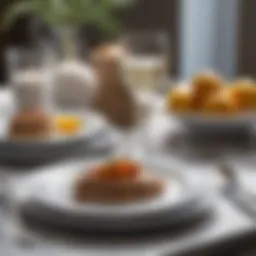 Elegant arrangement of luxury melamine plates on a dining table