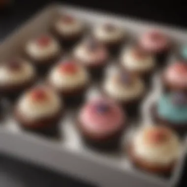 Carefully packaged cupcakes in a sturdy box