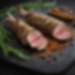 A vibrant array of herbs and spices used in lamb marinade
