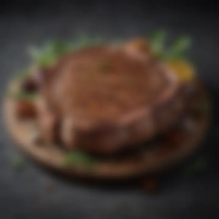 Various herbs and spices used for flavoring ribeye