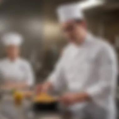 Expert Guidance in Culinary Education An instructor guiding students in a culinary setting