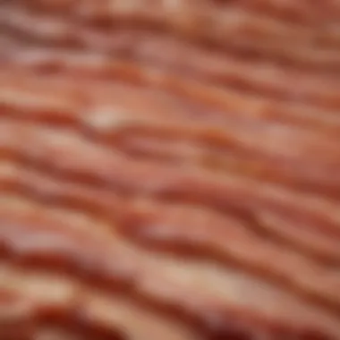 Close-up of crispy bacon texture