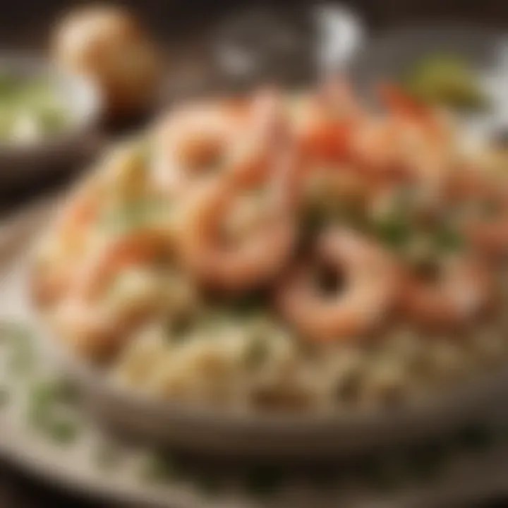 Garnished garlic butter shrimp with fresh herbs