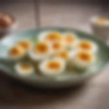 Beautifully Plated Hard-Boiled Eggs A beautifully plated dish of hard-boiled eggs