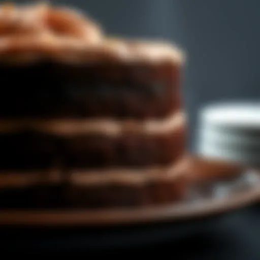 Decadent Layers of Delight Decadent chocolate cake layered with rich frosting