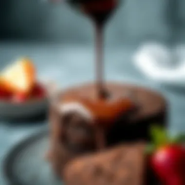 Close-up of melting chocolate being poured