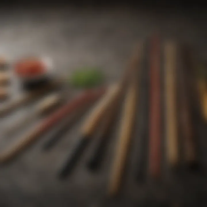 An assortment of chopstick styles from different cultures