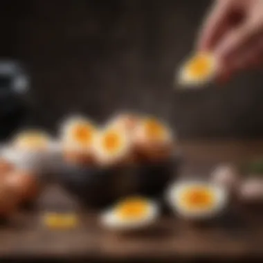 Technique for peeling boiled eggs with ease Peeling hard boiled eggs effortlessly
