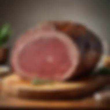 The Prime Cut: Marbling in Standing Rib Roast A beautifully marbled standing rib roast ready for seasoning