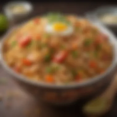 Vibrant Fried Rice Bowl A perfectly cooked bowl of fried rice showcasing vibrant colors and fresh ingredients.