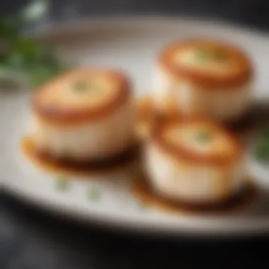 Perfectly seared scallops on a plate