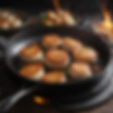 Searing Scallops in a Skillet Searing scallops in a hot skillet