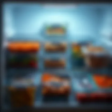 Effective Food Storage Solutions Containers filled with various pre-cooked meals stored in a refrigerator