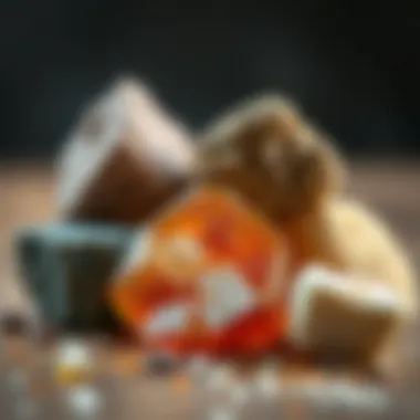 Exploring Materials of Whisky Rocks Close-up of different materials used in whisky rocks