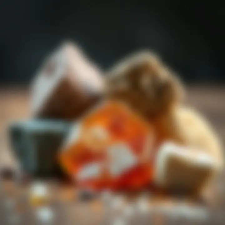 Exploring Materials of Whisky Rocks Close-up of different materials used in whisky rocks