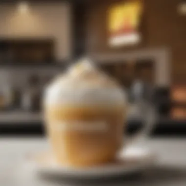 Artful Latte Experience at McDonald's A steaming cup of McDonald's latte with artful foam design