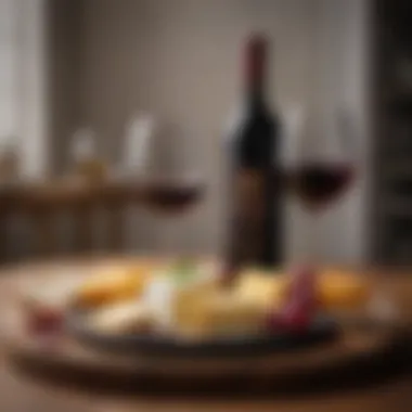 Perfect Pairing for an Intimate Meal Two glasses of wine next to a thoughtfully arranged cheese platter