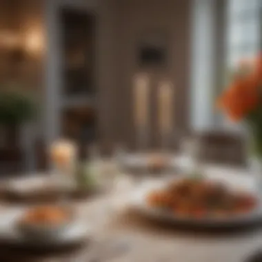 Charming Dinner Ambiance Elegant dining setup for two with candles and flowers