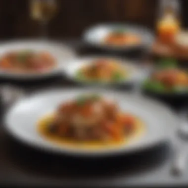 Artful Presentation of Cuisine Gourmet dish plated beautifully for two