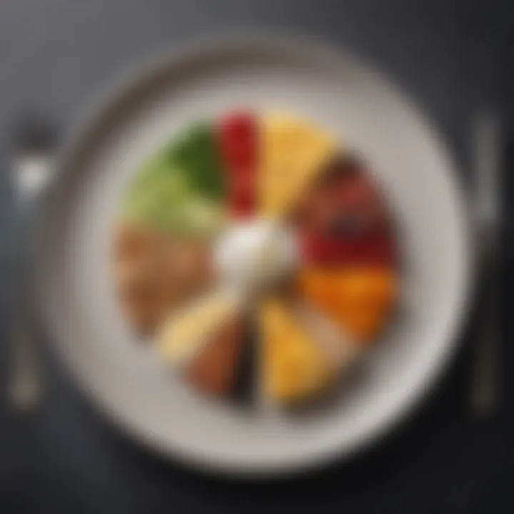 Colorful food portions displayed on a plate