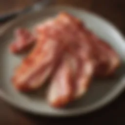 Microwave bacon on a plate ready to eat