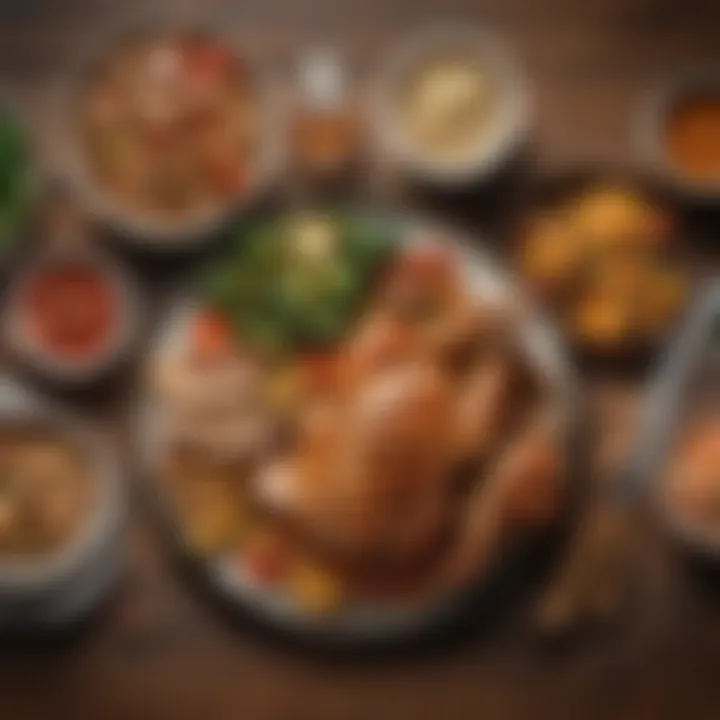 A balanced meal with grilled chicken and vegetables from the menu