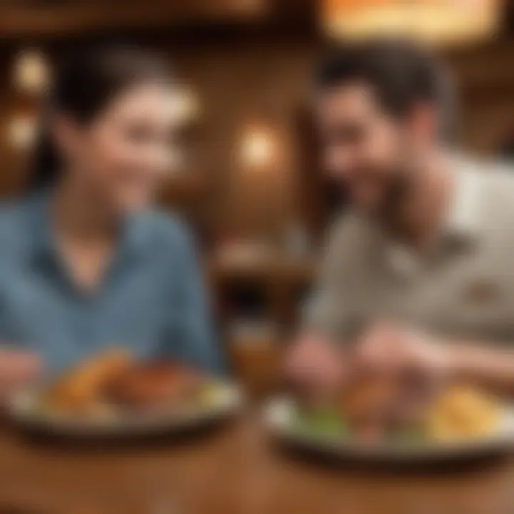 Two friends enjoying a meal at Texas Roadhouse, discussing choices