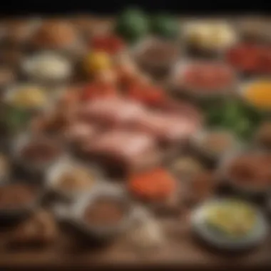 Nutritional components essential for the keto diet displayed on a table