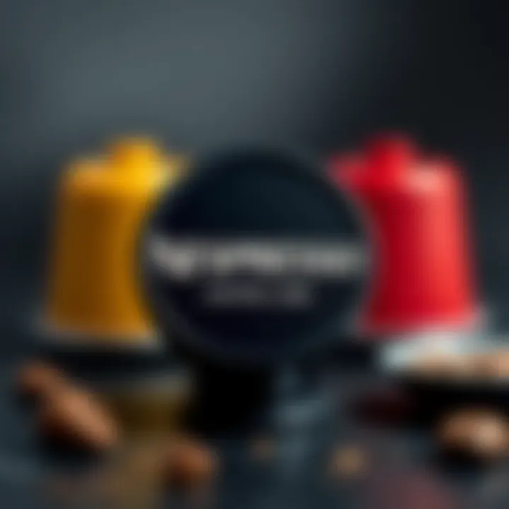 Close-up of Nespresso coffee capsule showcasing design
