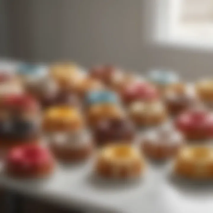 An array of different flavored Bundt cakes on display