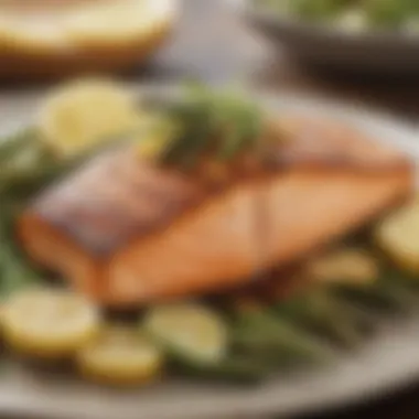 Grilled salmon with asparagus