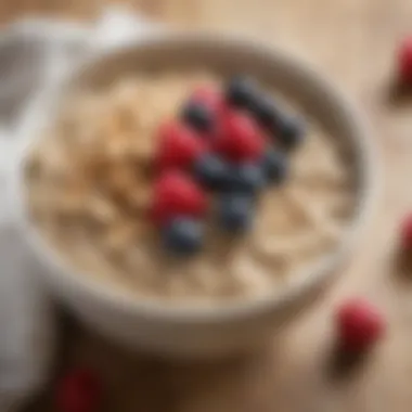 Bowl of oatmeal topped with berries