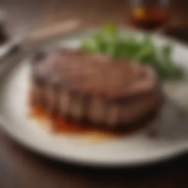 Seared Rib Eye Steak A perfectly seared rib eye steak showcasing a rich crust.