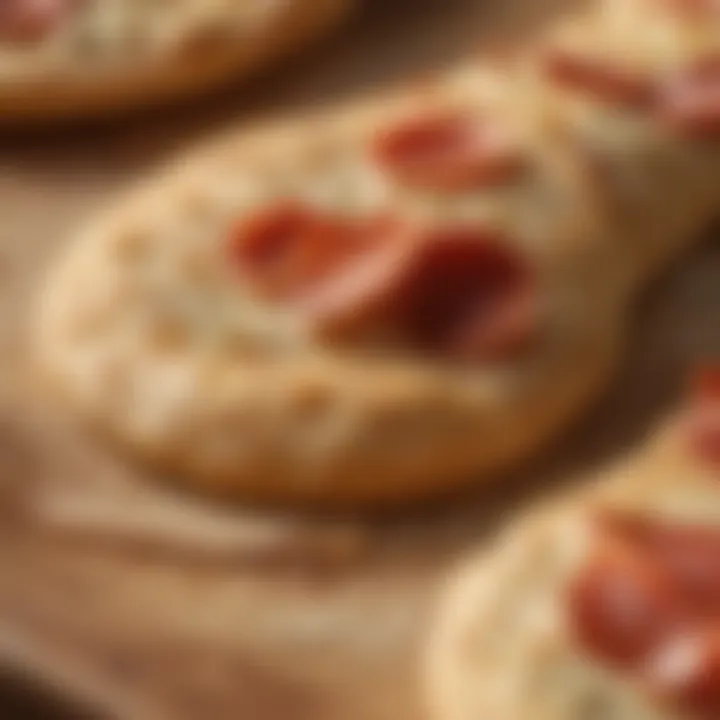 Close-up of pizza dough texture