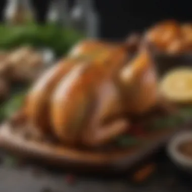 A selection of herbs and spices for seasoning a whole chicken