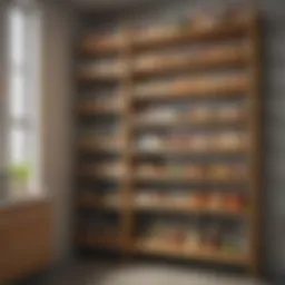 Sleek bamboo pantry shelves showcasing organized storage solutions
