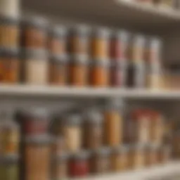 Well-organized pantry cabinet with labeled containers
