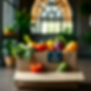 A delivery box filled with fresh organic produce