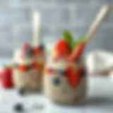 Nutritious Overnight Oats Delicious overnight oats topped with fresh fruits and chia seeds