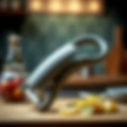 Elegant design of the Oxo Good Grips potato peeler highlighting its ergonomic features