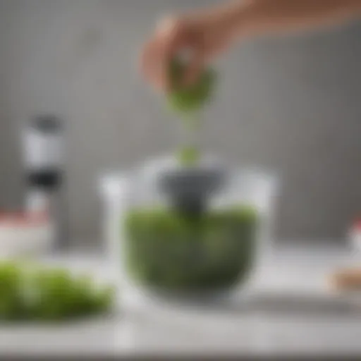 Oxo Salad Spinner showcasing its sleek design