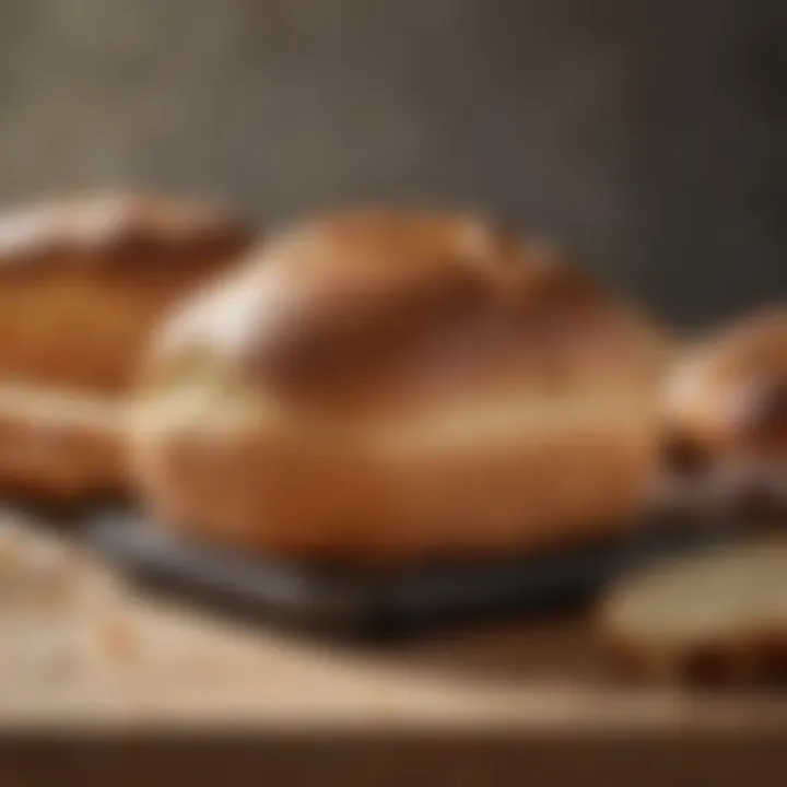 Freshly baked bread displayed beside the Panasonic bread maker