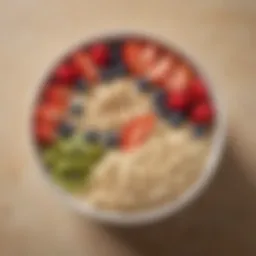 A bowl of Panera oatmeal topped with fresh fruits