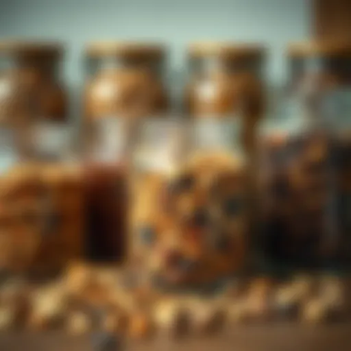 Nutrient-Dense Dried Legumes A variety of dried legumes in glass jars