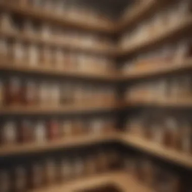 A beautifully organized pantry shelf filled with labeled jars and containers