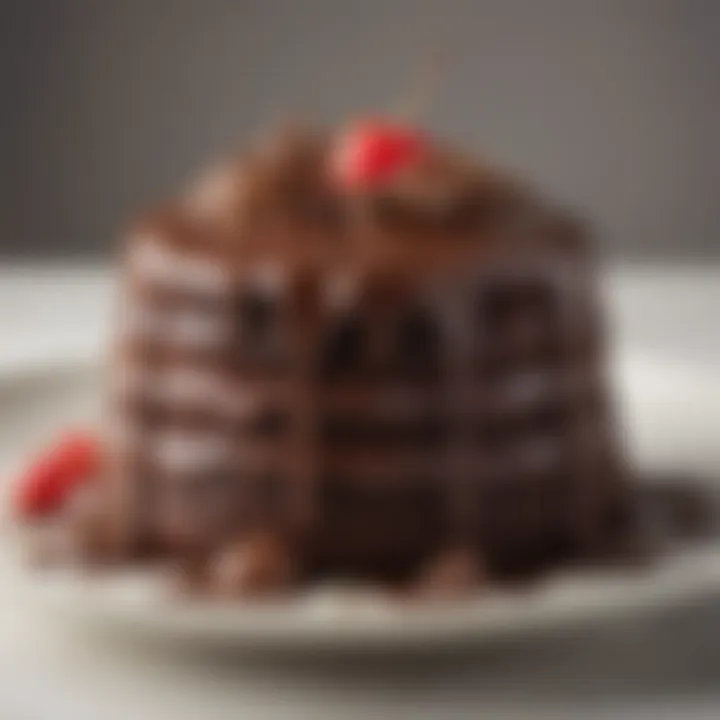 Close-up of a fluffy chocolate cake batter in a bowl