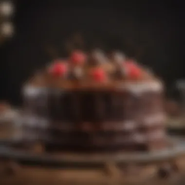 Celebration of Chocolate Garnished chocolate cake ready for celebration