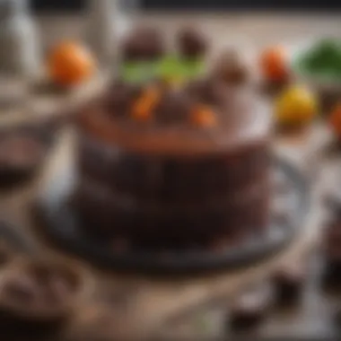 Essential Ingredients for Perfection Ingredients for the ultimate chocolate cake spread on a table